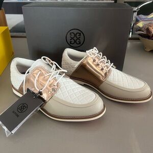 G/FORE Women's White and Gold Quilted Athletic Shoes- New with Tags
